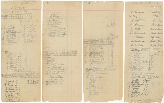 1920-1922 Indianapolis ABCs of the Negro Leagues Handwritten Meeting Notes, Scorecards and Financial Ledger Documents